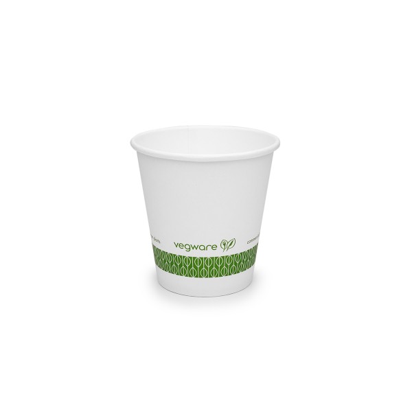 LV-6G Vegware™ 79-Series Compostable 6-ounce Single Wall White Hot Paper Cups